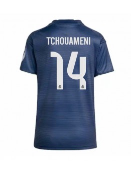 Billige Real Madrid Aurelien Tchouameni #14 Bortedrakt Dame 2025-26 Kortermet